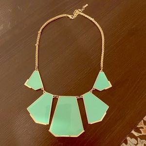 Teal and Gold Plated Statement Necklace